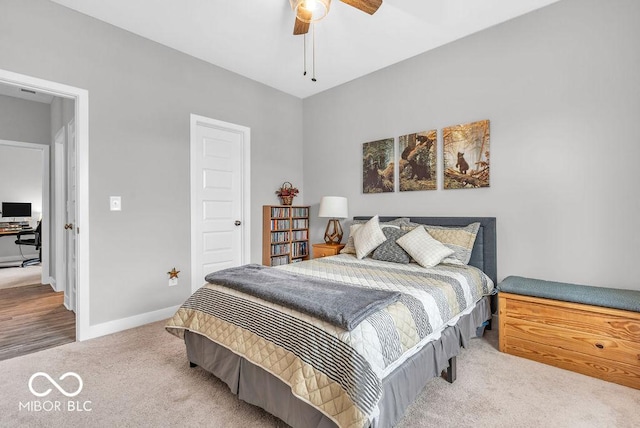 9470 Tobin Cir, Avon, IN 46123 - carpeted bedroom featuring baseboards and a ceiling fan