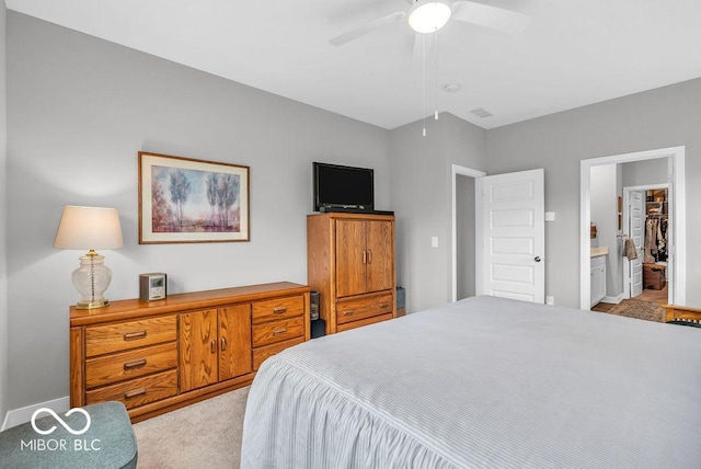 9470 Tobin Cir, Avon, IN 46123 - bedroom with carpet flooring, ensuite bath, and ceiling fan