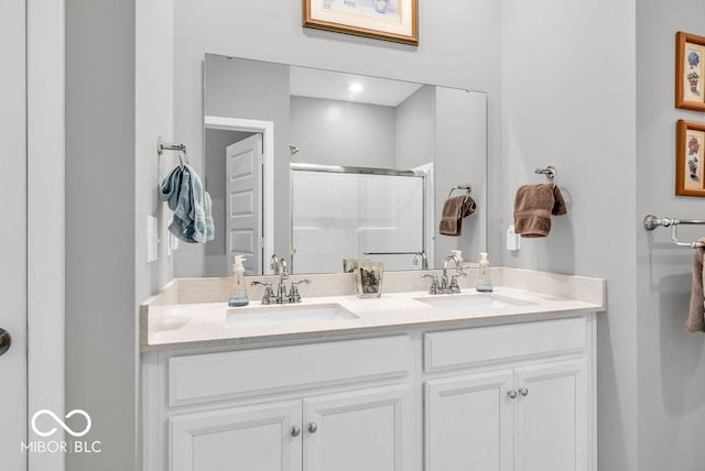 9470 Tobin Cir, Avon, IN 46123 - full bath with double vanity and a stall shower