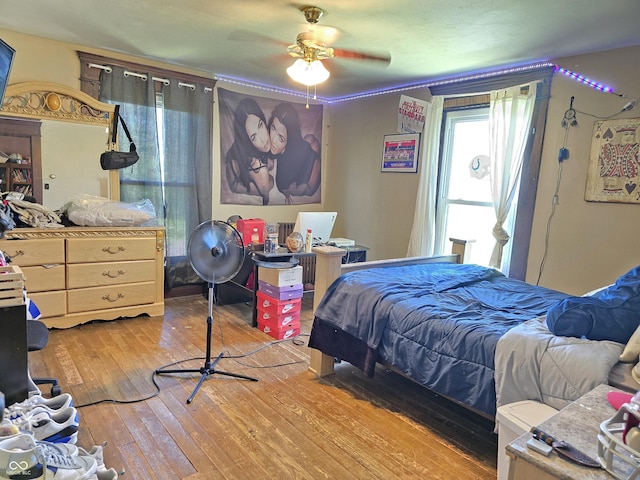 170 N County Road 1000 W, Greensburg, IN 47240 - bedroom with wood-type flooring and ceiling fan