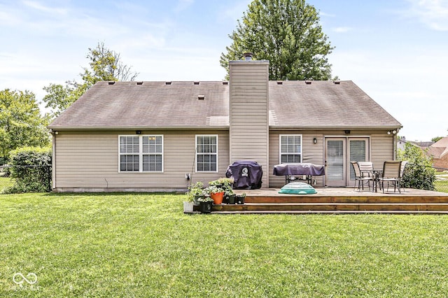 577 Austrian Way, Avon, IN 46123 - rear view of property with a chimney, a wooden deck, and roof with shingles