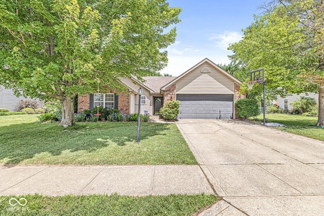 577 Austrian Way, Avon, IN 46123 - view of front of home featuring brick siding, a garage, and a front lawn