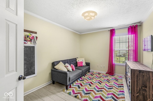 577 Austrian Way, Avon, IN 46123 - bedroom featuring ornamental molding, a textured ceiling, and wood finished floors