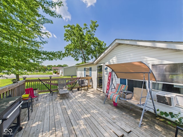 401 S Fletcher St, Frankton, IN 46044 - wooden terrace with cooling unit