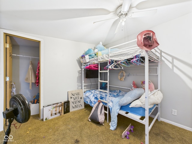 401 S Fletcher St, Frankton, IN 46044 - bedroom featuring carpet flooring and ceiling fan