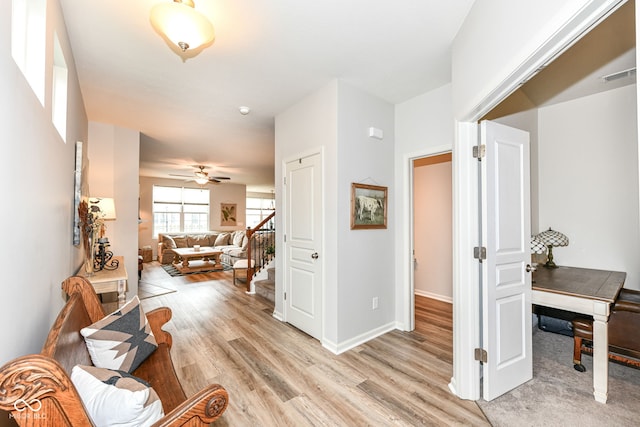 6819 Park Grove Blvd, Whitestown, IN 46075 - hallway featuring light wood-style flooring and baseboards
