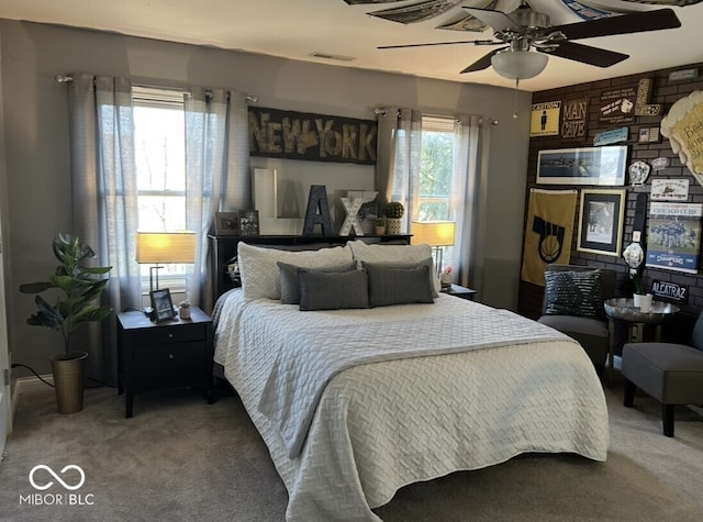 16424 Brookhollow Dr, Noblesville, IN 46062 - carpeted bedroom with a ceiling fan
