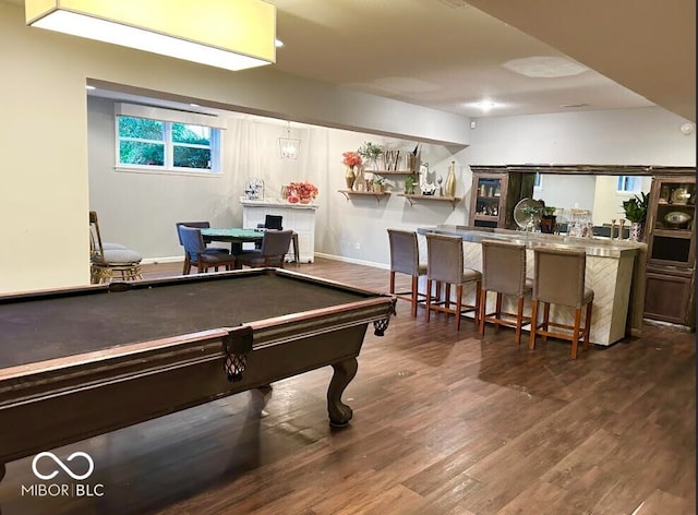 16424 Brookhollow Dr, Noblesville, IN 46062 - rec room with wood finished floors and billiards table