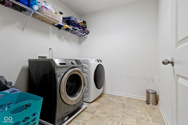 5776 Blue Sky Dr, Whitestown, IN 46075 - washroom with washing machine and dryer and baseboards