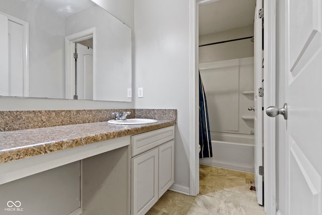 5776 Blue Sky Dr, Whitestown, IN 46075 - full bathroom featuring vanity and shower / bath combination with curtain