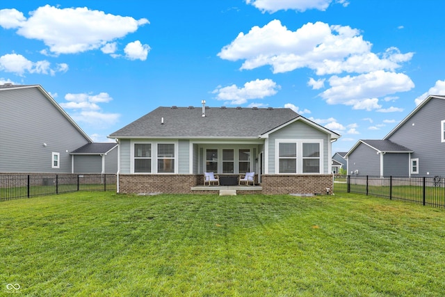 15744 Kohut Ln, Westfield, IN 46074 - back of property featuring brick siding, a fenced backyard, and a patio