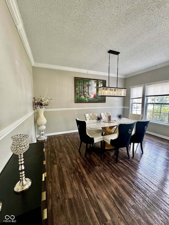 12583 Courage Xing, Fishers, IN 46037 - dining area with a textured ceiling, wood finished floors, ornamental molding, and breakfast area
