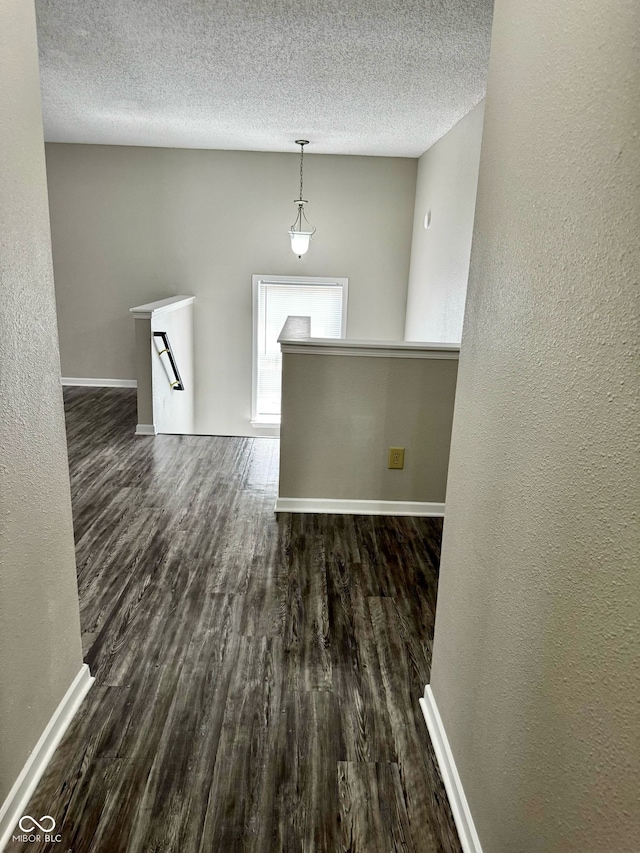 12583 Courage Xing, Fishers, IN 46037 - unfurnished dining area with wood finished floors, a textured wall, and a textured ceiling