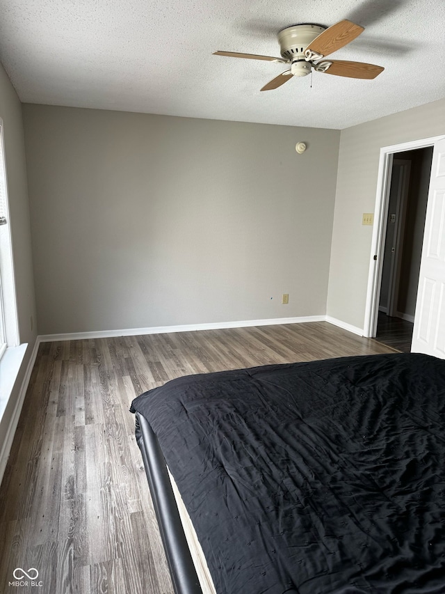 12583 Courage Xing, Fishers, IN 46037 - bedroom featuring wood finished floors, a textured ceiling, and a ceiling fan