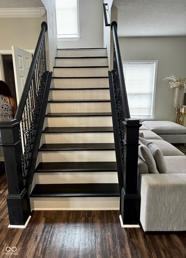 12583 Courage Xing, Fishers, IN 46037 - stairs featuring wood finished floors and a textured ceiling