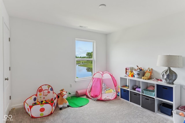 1022 Cyprian Way, Lebanon, IN 46052 - playroom featuring carpet flooring and a water view