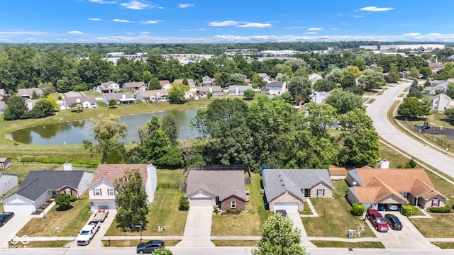 7702 Wood Stream Dr, Indianapolis, IN 46239 - aerial perspective of suburban area with a large body of water