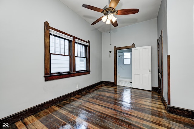 832 Noble St, Indianapolis, IN 46203 - empty room with wood-type flooring and ceiling fan
