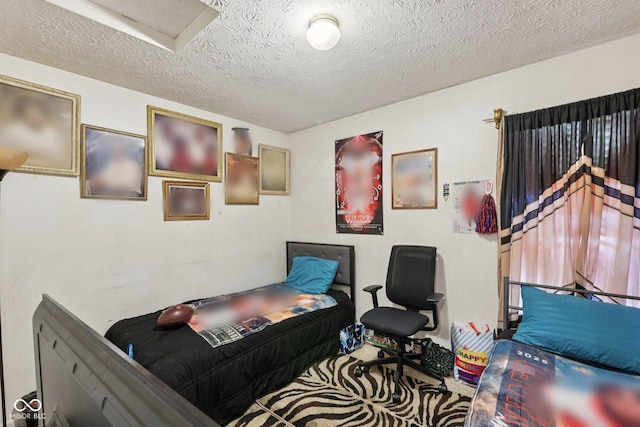 6117 Salanie Pl, Indianapolis, IN 46254 - bedroom with a textured ceiling and attic access