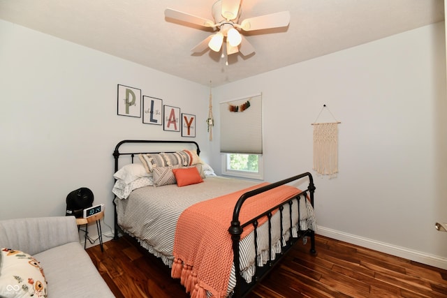 114 Sunrise Ln, Lizton, IN 46149 - bedroom featuring wood-type flooring and ceiling fan