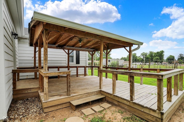 3664 S 550 E, Franklin, IN 46131 - wooden terrace featuring ceiling fan