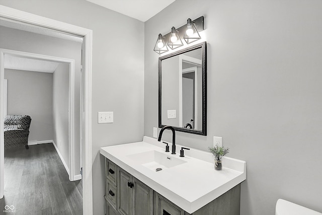 3664 S 550 E, Franklin, IN 46131 - half bath featuring wood finished floors and vanity