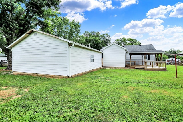 3664 S 550 E, Franklin, IN 46131 - rear view of house with a deck and a lawn