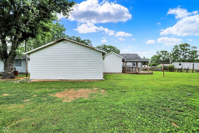 3664 S 550 E, Franklin, IN 46131 - rear view of house with a wooden deck, a lawn, and a gazebo