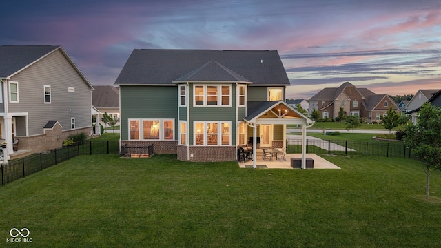 16338 Portage Trail Ln, Fortville, IN 46040 - back of house featuring a patio, a fenced backyard, and a residential view