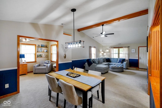 4001 Oakfield Dr, Indianapolis, IN 46237 - dining area with ceiling fan and light carpet