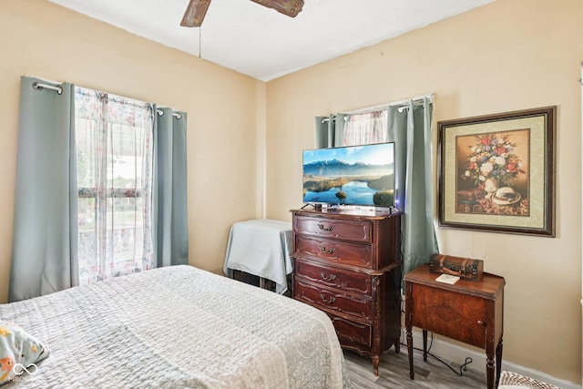2933 S E St, Indianapolis, IN 46225 - bedroom featuring wood finished floors and ceiling fan