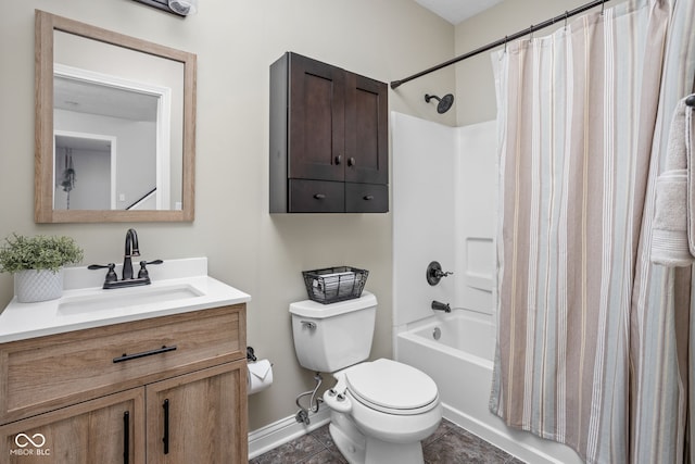2025 W Morse Dr, Cicero, IN 46034 - full bathroom featuring shower / bath combination with curtain, vanity, and tile patterned flooring