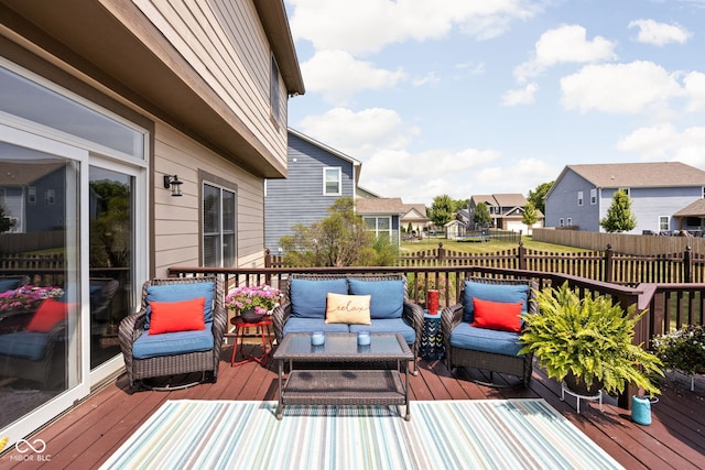 2025 W Morse Dr, Cicero, IN 46034 - wooden terrace featuring an outdoor hangout area and a residential view