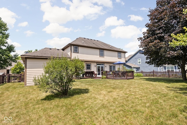 2025 W Morse Dr, Cicero, IN 46034 - rear view of property featuring a fenced backyard and a wooden deck