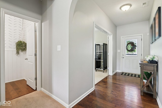 16745 Del Mar Way, Westfield, IN 46074 - entryway with dark wood finished floors and arched walkways
