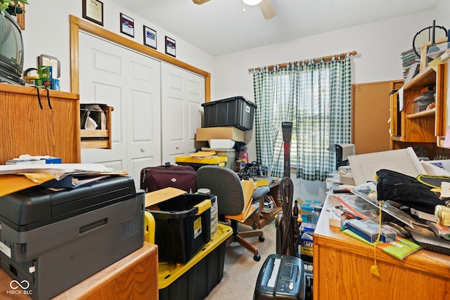1044 Miller St, Clinton, IN 47842 - office featuring carpet flooring and ceiling fan