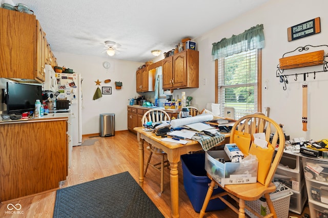 1044 Miller St, Clinton, IN 47842 - dining space with a ceiling fan and light wood-style floors