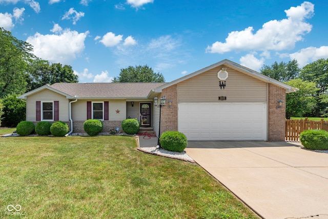 1044 Miller St, Clinton, IN 47842 - ranch-style home with brick siding, concrete driveway, and an attached garage