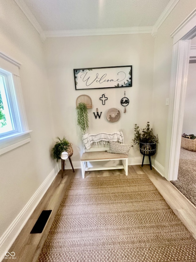 513 N Main St, Veedersburg, IN 47987 - detailed view of wood finished floors and crown molding