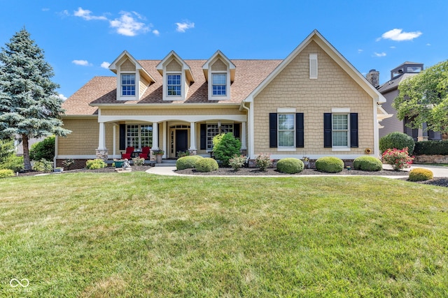 11354 Redwing Ct, Fishers, IN 46037 - view of front of house featuring a shingled roof, covered porch, and a front yard