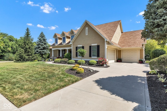 11354 Redwing Ct, Fishers, IN 46037 - view of front of property with an attached garage, a front lawn, roof with shingles, and concrete driveway
