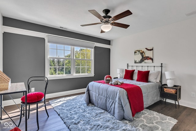 11354 Redwing Ct, Fishers, IN 46037 - bedroom with wood finished floors and ceiling fan