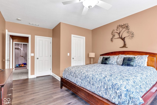 11354 Redwing Ct, Fishers, IN 46037 - bedroom with wood finished floors and ceiling fan