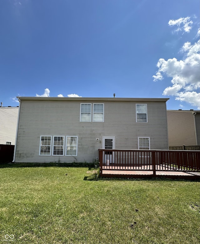 2964 Sentiment Ln, Greenwood, IN 46143 - back of house with a lawn and a deck
