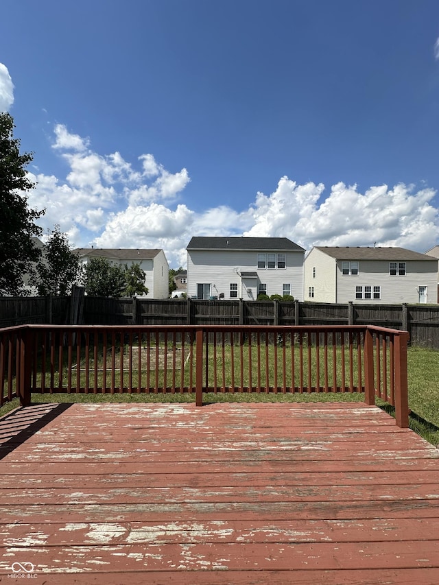 2964 Sentiment Ln, Greenwood, IN 46143 - wooden terrace featuring a fenced backyard and a residential view