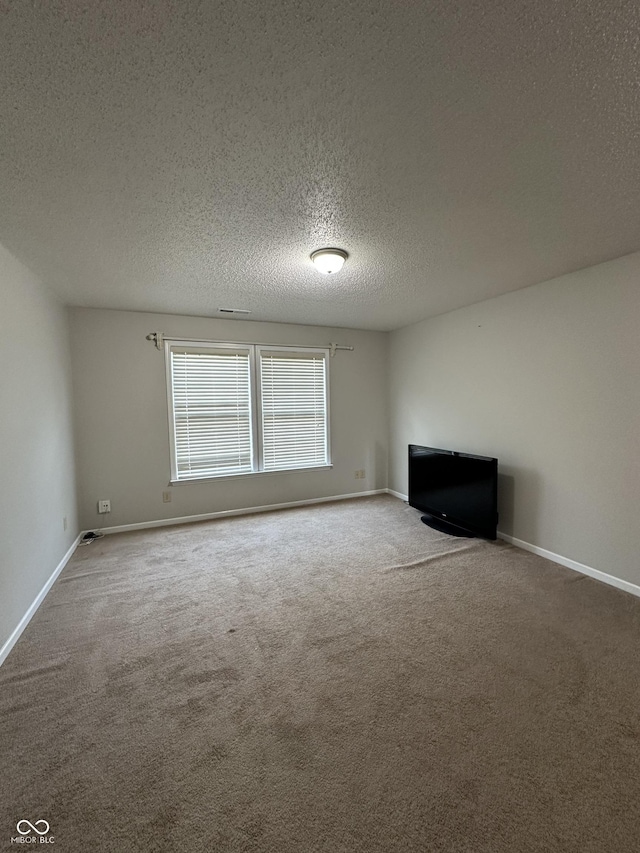 2964 Sentiment Ln, Greenwood, IN 46143 - unfurnished living room featuring a textured ceiling and carpet