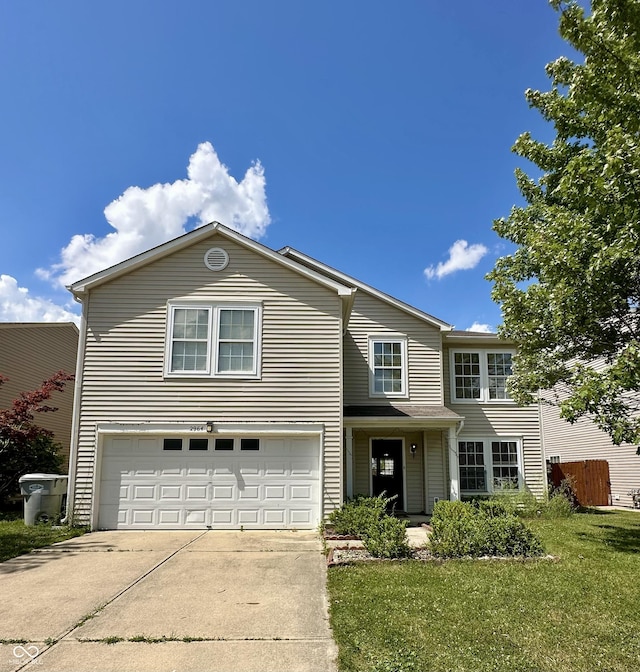 2964 Sentiment Ln, Greenwood, IN 46143 - traditional-style house with a garage, concrete driveway, and a front yard