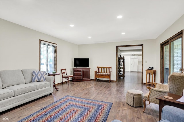 3280 E 300 S, Greenfield, IN 46140 - living room with wood finished floors and recessed lighting