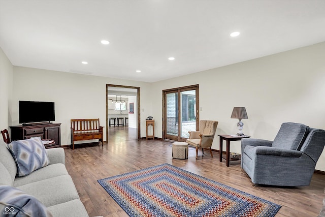 3280 E 300 S, Greenfield, IN 46140 - living room with wood finished floors and recessed lighting