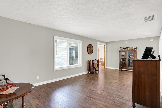 3280 E 300 S, Greenfield, IN 46140 - living room featuring dark wood-type flooring and a textured ceiling